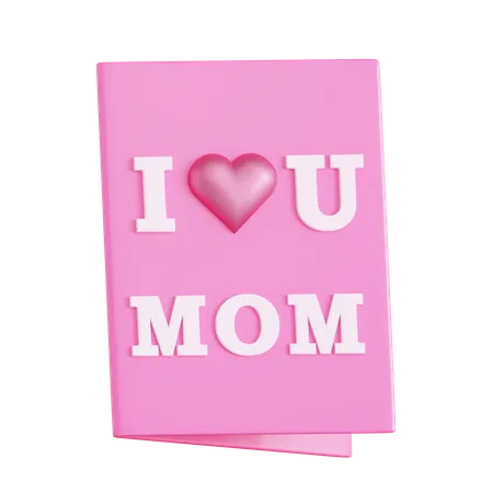 I Love U Mom Letter  3D Icon