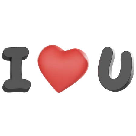 3 D Word Black I Love You On Valentine Concept 3D Icon