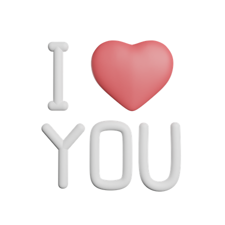 I Love You  3D Icon