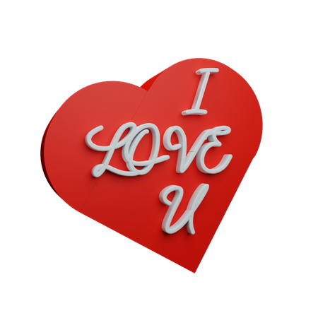 I Love You  3D Sticker