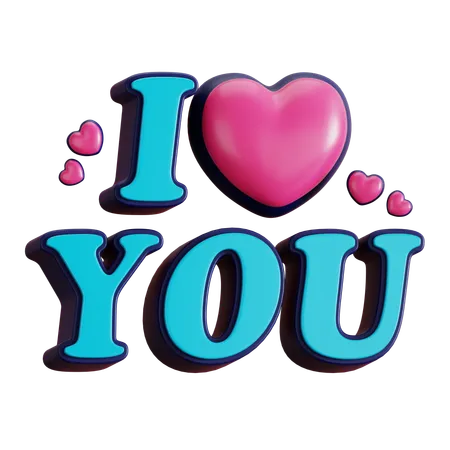 I Love You  3D Sticker