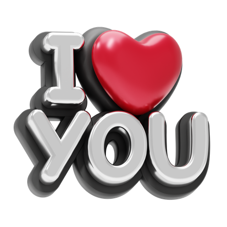 I Love You  3D Sticker