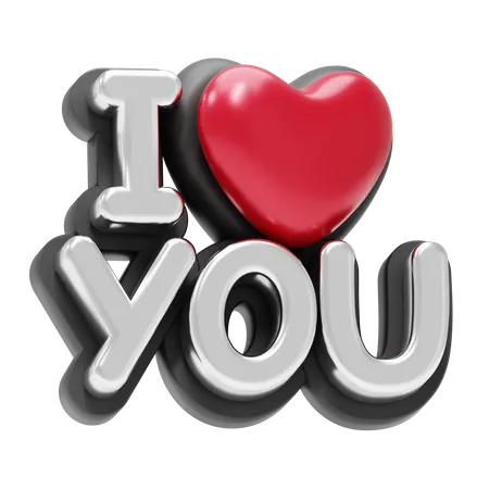 I Love You  3D Sticker