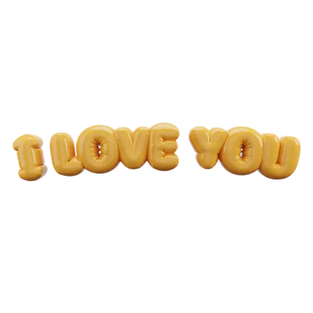 I Love You Bubble Balloon Letters  3D Icon