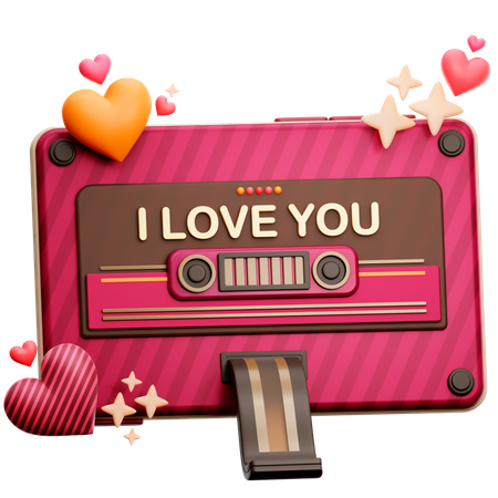 I Love You Cassette Tape  3D Icon