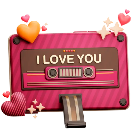 I Love You Cassette Tape  3D Icon