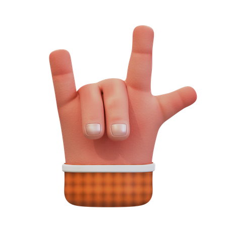 I love you hand gesture  3D Icon