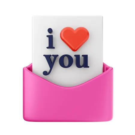 I Love You Mail  3D Icon