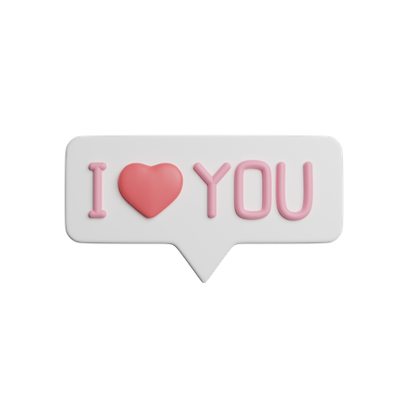 I Love You Message 3D Icon