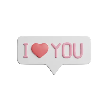 I Love You Text 3D Icon