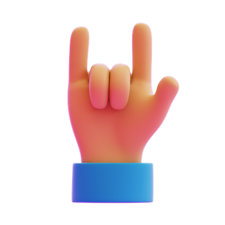 I Love You Sign Hand Gesture  3D Icon