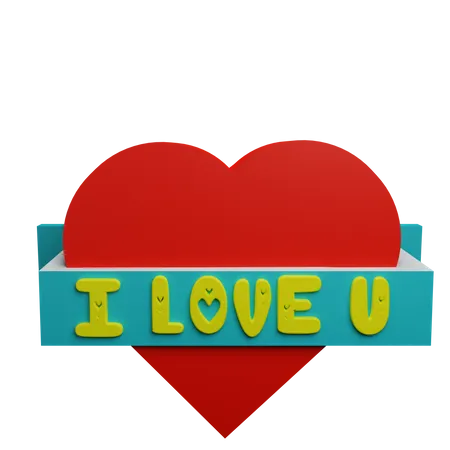 I Love You Sticker  3D Icon
