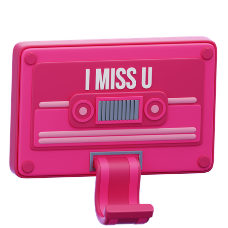 I Miss U Cassette Tape  3D Icon