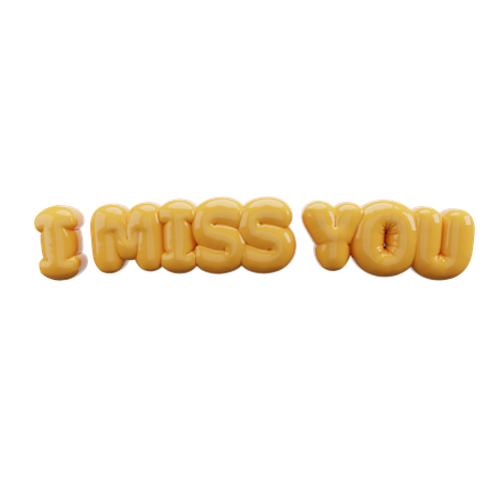 I Miss You Bubble Balloon Letters  3D Icon