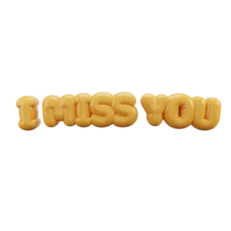 I Miss You Bubble Balloon Letters  3D Icon