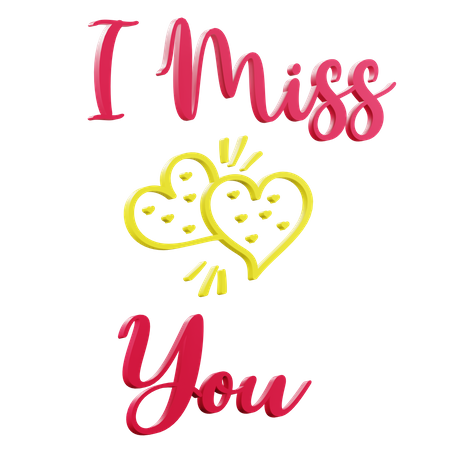 I Miss You Sticker  3D Icon