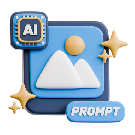IA com prompt  3D Icon