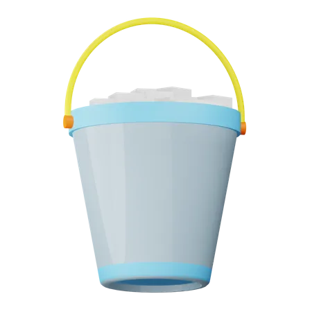 3 D Render Ice Bucket Illustration With Transparent Background 3D Icon