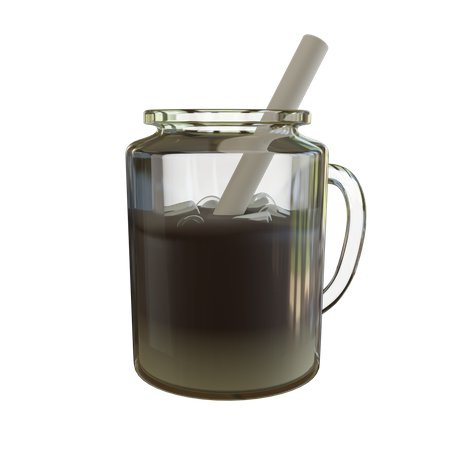 Ice Coffee In Jar  3D Icon