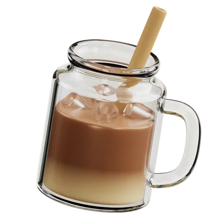 Ice Coffee in Jar  3D Icon