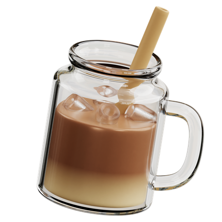 Ice Coffee in Jar  3D Icon