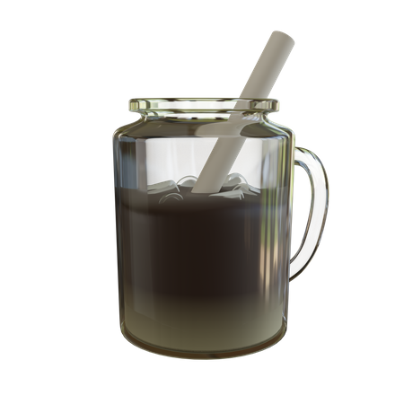 Ice Coffee In Jar  3D Icon