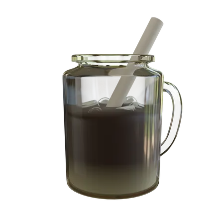 3 D Ice Coffee In Jar Illustration 3D Icon