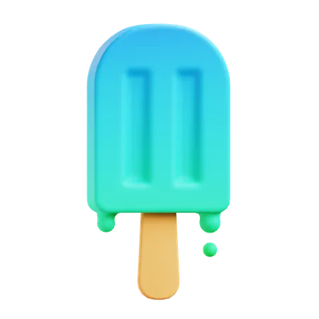 Melted Ice Cream Bar 3D Icon