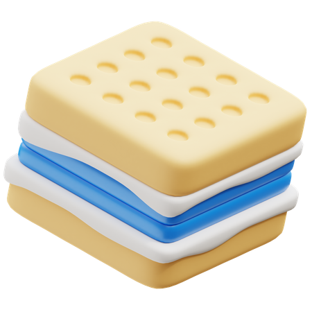 Ice Cream Biscuit  3D Icon