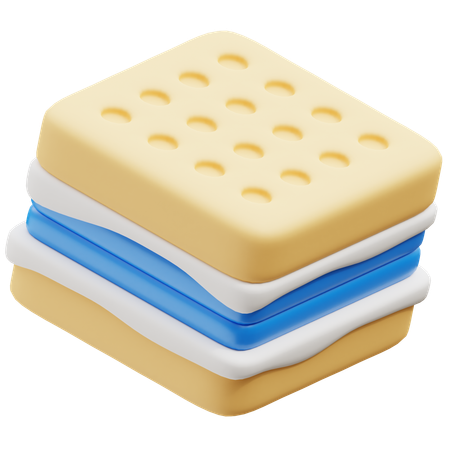 Ice Cream Biscuit  3D Icon