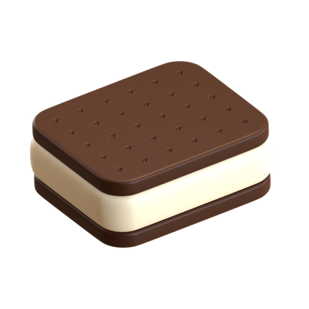 Ice Cream Biscuit Sandwich  3D Icon