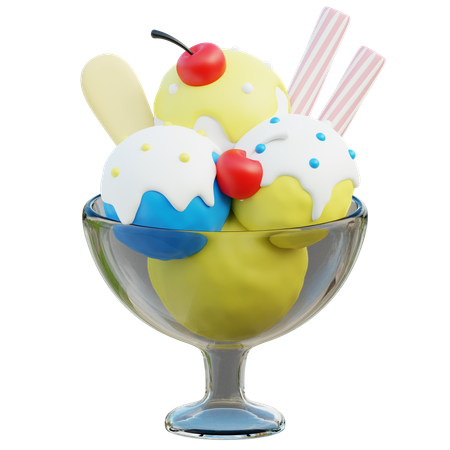 Ice Cream Bowl  3D Icon