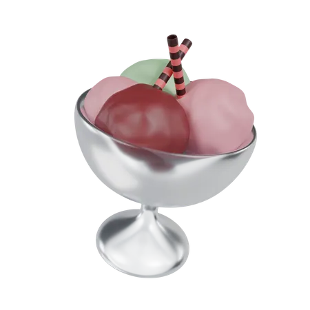 Ice Cream Bowl  3D Icon