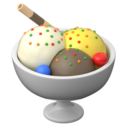 Ice Cream Bowl  3D Icon