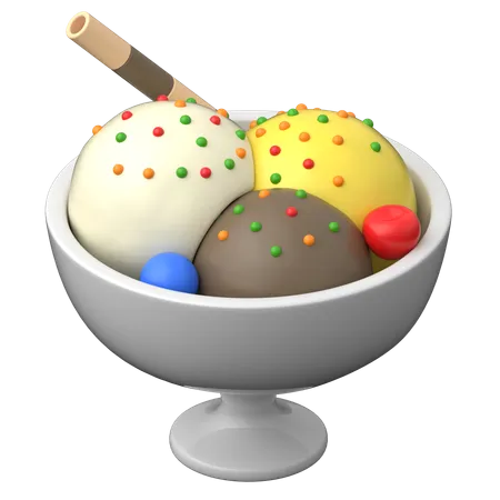 Ice Cream Bowl  3D Icon