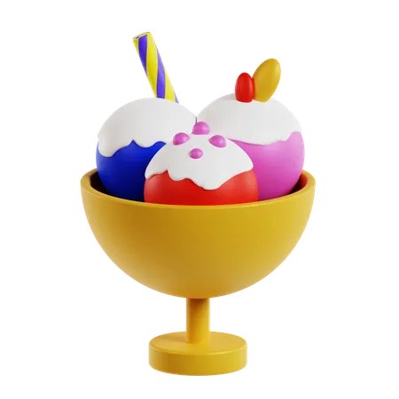 Ice Cream Bowl  3D Icon