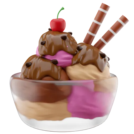 Ice Cream Bowl  3D Icon