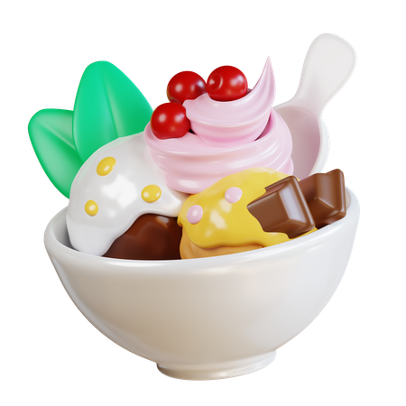 Ice Cream Bowl  3D Icon