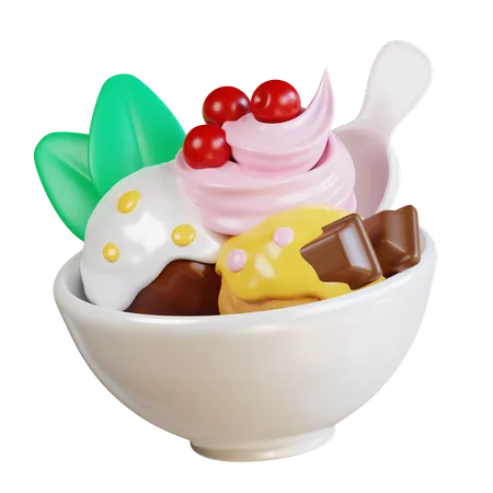 Ice Cream Bowl  3D Icon