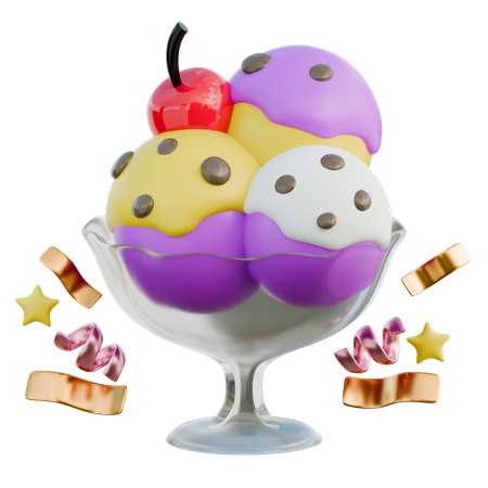 Ice Cream Bowl  3D Icon