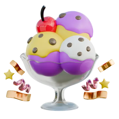 Ice Cream Bowl  3D Icon