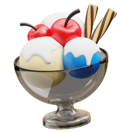 Ice Cream Bowl  3D Icon