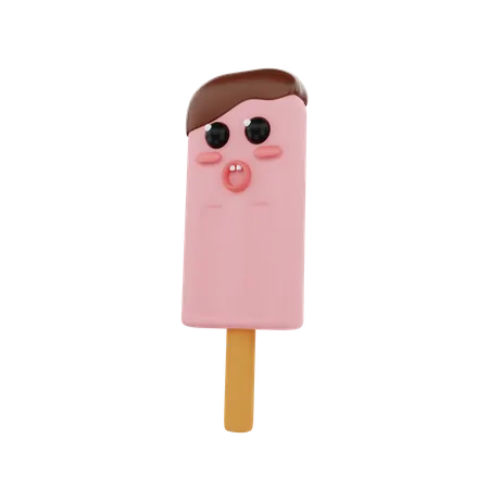 3 D Rendering Cute Ice Cream Character Illustration Object 3D Illustration