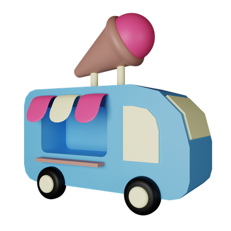 Ice Cream Car  3D Icon
