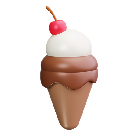 Ice Cream Cherry  3D Icon