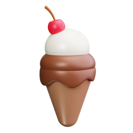 Ice Cream Cherry  3D Icon