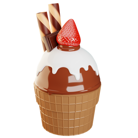 Ice Cream Choco 3D Illustration
