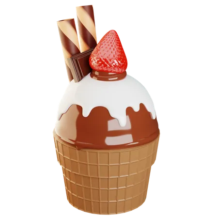 Ice Cream Choco  3D Illustration
