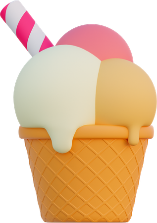 아이스크림 콘  3D Icon