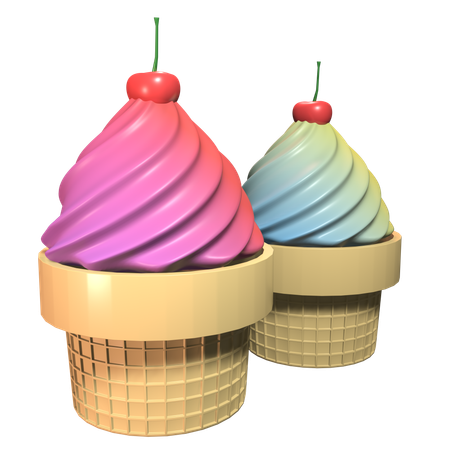 アイスクリームコーン  3D Icon